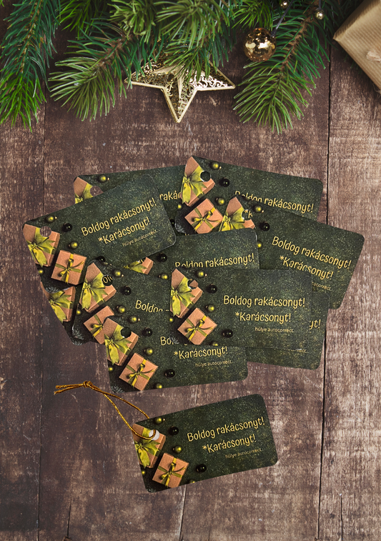 Karácsonyi ajándékkísérő kártya